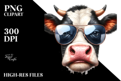 Funny Cow with Sunglasses PNG Product Image 2