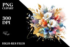 Vibrant Bouquet with Cosmos | Clipart Product Image 1