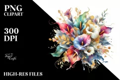 Colorfull Bouquet with Calla Lily | Clipart Product Image 3