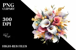 Colorfull Bouquet with Calla Lily | Clipart Product Image 3