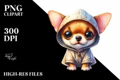Expressive Chihuahua with Raincoat PNG Product Image 3