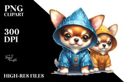 Expressive Chihuahua with Raincoat PNG Product Image 3