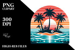 Retro Tropical Island Sunset, 20 oz Tumbler Product Image 2