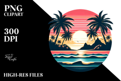 Retro Tropical Island Sunset, 20 oz Tumbler Product Image 2