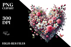Spring Heart Digital Painting, High Quality PNG Product Image 2