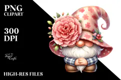 Cute Watercolor GNOME with Big Hat, Transparent PNG Product Image 2