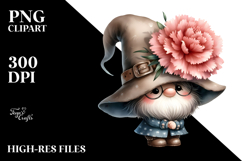 Cute Watercolor GNOME with Big Hat, Transparent PNG Product Image 2