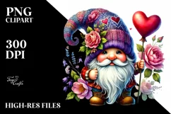 Detailed Valentines Gnome PNG Product Image 2