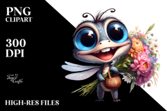 Baby Dragonfly Eyes Watercolor Clipart Product Image 2