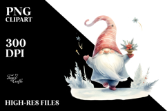 Washed Watercolor Dancing Gnome PNG Product Image 2