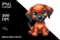Cute Cartoon Rhodesian Ridgeback Watercolor Cute PNG Product Image 2