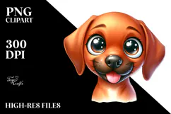 Watercolor Happy Cute Cartoon Rhodesian Ridgeback PNG Product Image 2
