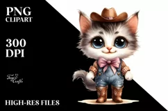 Funny Baby Cat with Cowboy Boots Clipart Product Image 1