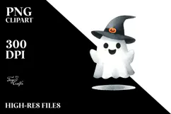 Simple Funny Haloween Clipart with GHOST PNG Product Image 2