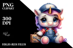 Pastel Baby Unicorn Mechanic Clipart Product Image 2