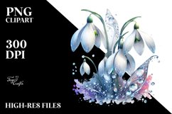 Detailed Watercolor Snowdrop | Clipart Product Image 1
