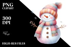 Snow Man with Scarf PNG Product Image 2