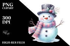 Snow Man with Scarf PNG Product Image 2