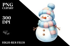 Snow Man with Scarf PNG Product Image 2