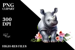 Cute Baby Rhino Singer PNG Product Image 2