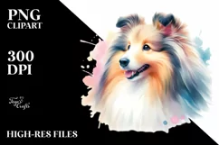 Cute Pastel Shetland Sheepdog | Clipart Product Image 3