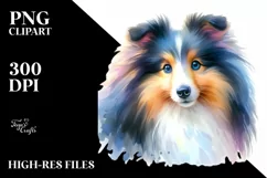 Cute Pastel Shetland Sheepdog | Clipart Product Image 3