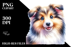 Watercolor Baby Collie PNG Product Image 2