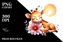 Whimsical Baby Giraffe PNG Product Image 2