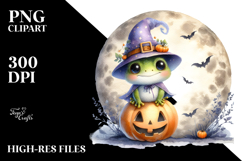 Cute Baby Frog Halloween Watercolor PNG Product Image 2
