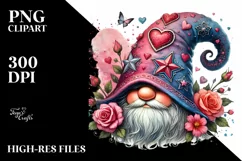 Valentines Gnome with Detailed Hat, Transparent PNG Product Image 2