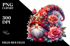 Valentines Gnome with Detailed Hat, Transparent PNG Product Image 2