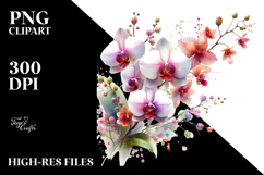 Colorful Orchid Watercolor PNG Product Image 2
