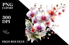 Colorful Orchid Watercolor PNG Product Image 2