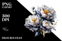 Peonies Watercolor Splash | Sublimation | Clipart Product Image 3