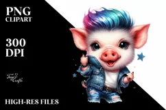 excited Baby Pig Posing PNG Product Image 3