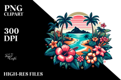 Retro Tropical Flower Island PNG Product Image 2