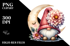 Cute Watercolor GNOME with Big Hat, Transparent PNG Product Image 2