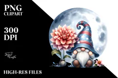 Cute Watercolor GNOME with Big Hat, Transparent PNG Product Image 2