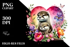 Cute Boho Baby Otter, Transparent PNG Product Image 2