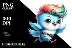 Happy Baby Bird with Jeans PNG Product Image 3