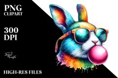 Colorful Rabbit Portrait | Sublimation | Clipart Product Image 3