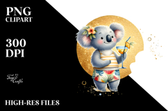 Cute Koala on Beachwear, PNG Product Image 2