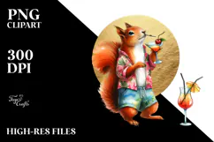 Funky Squirrel in Beachwear, High-Res PNG Product Image 2