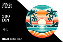 Retro Tropical Beach Sunset, 20 oz Tumbler Product Image 2