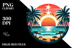 Retro Tropical Beach Sunset, 20 oz Tumbler Product Image 2