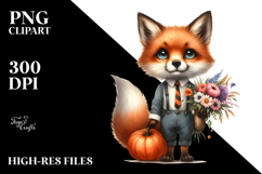 Fox Halloween Watercolor Clipart Product Image 2