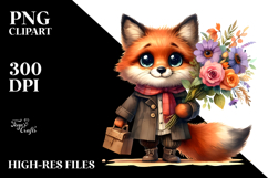 Fox Halloween Watercolor Clipart Product Image 2