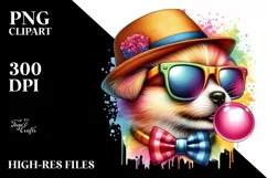 Colorful Puppy Portrait | Sublimation | Clipart Product Image 1