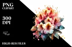 Rhododendron Watercolor Splash | Sublimation | Clipart Product Image 1