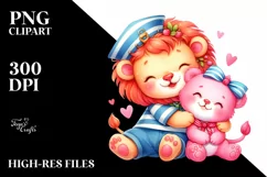 cudling Sailor Baby Lion Clipart Product Image 3
